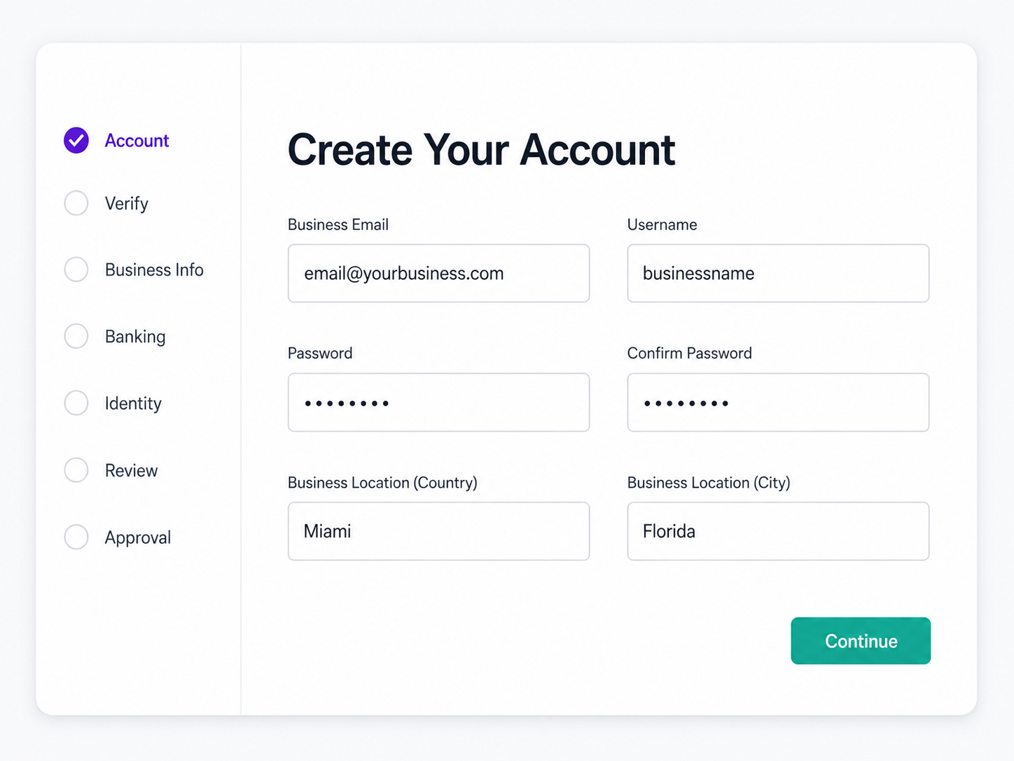 Step 1 Create Your Account