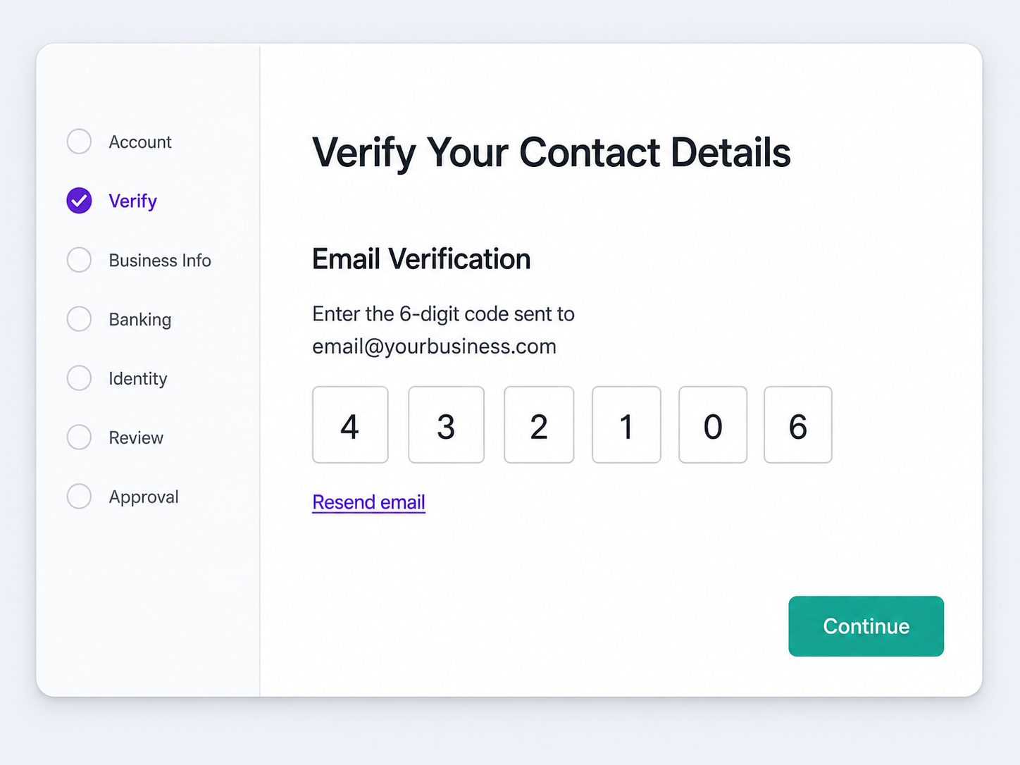 Step 2 Verify Your Contact Details
